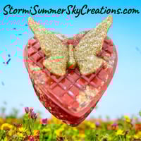 Image 2 of Red/Gold with Butterfly Prayer/Trinket Box