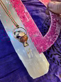 Image 2 of Electroformed Herkimer Diamond, Carnelian, and Quartz necklace 01