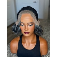 Image 5 of ENGLAND | 8” Salt & Pepper Lace Frontal Wig - Chic Style for Effortless Glam