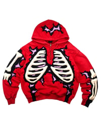 Image 1 of Reworked 3D Puff Bones Halfzip Hoodie Size M
