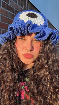 Image 3 of CROCHET EVIL EYE BUCKET HAT