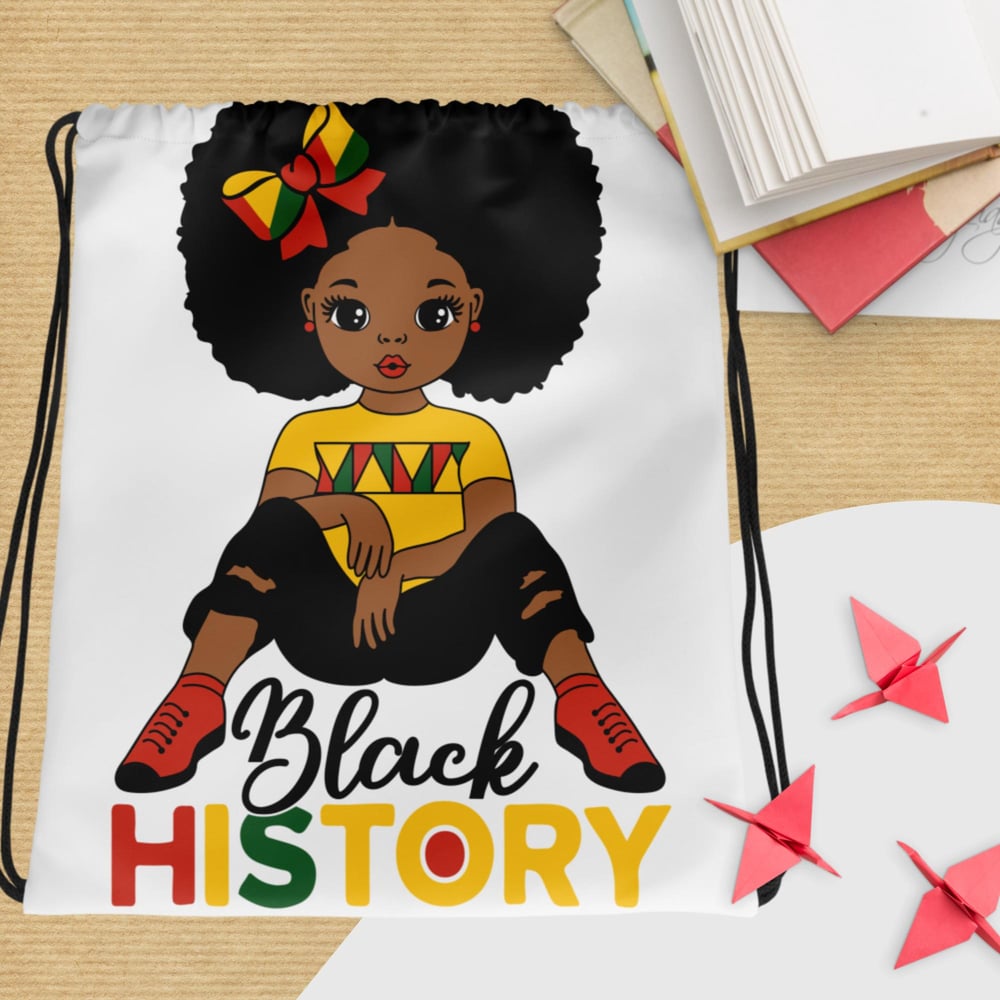 Image of Black History Drawstring bag