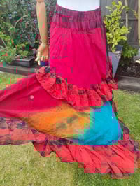 Image 6 of Wanderlust maxi skirt / bandeau dress -red flash of rainbow  8-16 uk