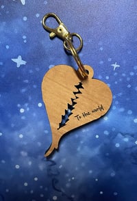 Image 2 of Wing Heart wood keychain