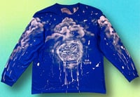 Image 1 of ‘HEAD IN THE CLOUDS’ BLEACH PAINTED LONG SLEEVE T-SHIRT XL