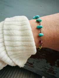 Image 13 of Turquoise Nugget Bracelet With Moon Charm