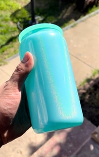 Image 3 of 16oz Shimmer Glass Can With Acrylic Lid