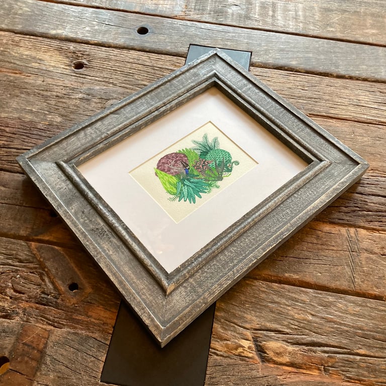 Jungle 4 Framed Original Watercolor Image 5