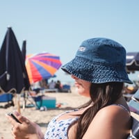 Image 20 of Too High Bucket Hat (Blue Denim)