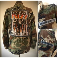Image 1 of Upcycled “KISS” studded vintage army jacket 