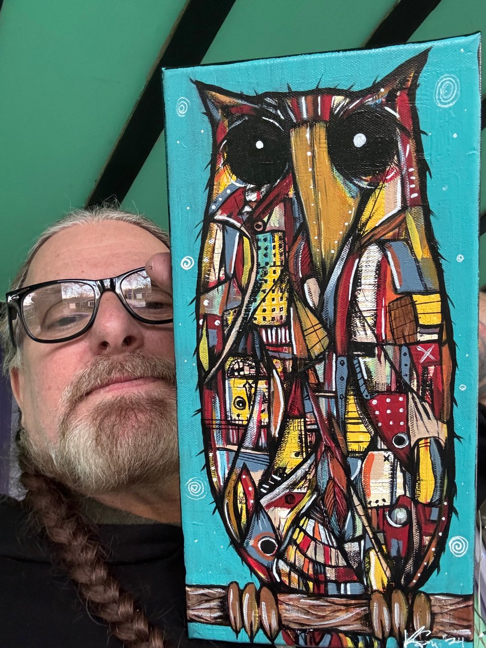 ORIGINAL 14x7 acrylic on canvas ‘Lars Bowden Feels That Disconnect Again’
