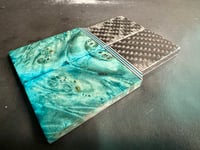 Image 3 of GLOW Carbon Fiber & Maple Burl Segmented Knife Scales
