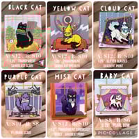 Image 3 of Black Nickel Rooftop Kitties Set + Singles