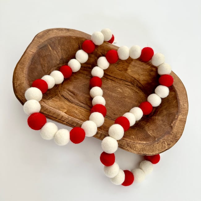 Deck The Halls Felt Ball Garland 