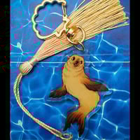 Image 1 of Fur Sealion Tassel Acrylic Keychain (Double Sided)