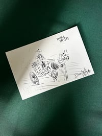 Postal Esqueleto en la carreta