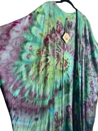 Image 2 of L Woven Long Kimono in Soft Spiral Ice Dye