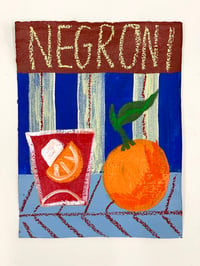 Negroni on cobalt blue & yellow stripes