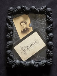 Image 3 of Mori Collection - Memorial Card and photo card 1800s - real preserved spider web