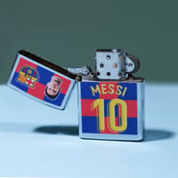 Image 2 of Pair of Messi Barcelona Zippo Style Lighter