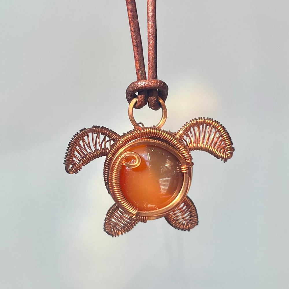 Image of Carnelian Turtle Necklace