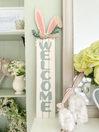 Image 1 of SALE! Bunny Welcome Sign