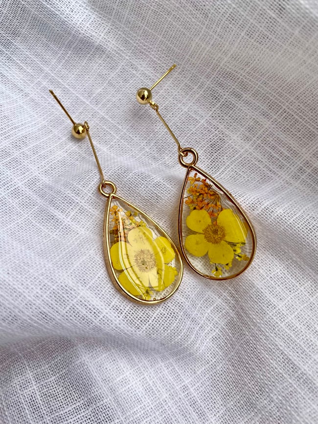 Floral Teardop Dangles