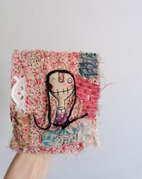 Image 1 of Textile collage Purple Polka Dot Portrait