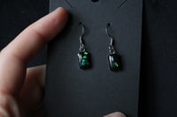 Image 2 of Dead Good Elytra Beetle wing earrings small rectangle