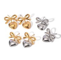 Image 18 of BOW HEART EARRINGS