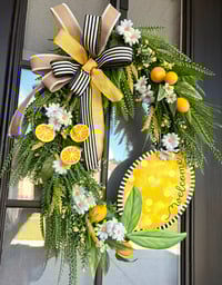 Image 3 of Lemon Welcome Grapevine Wreath 