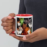 Image 4 of Cat Crowd Mug with Color Inside