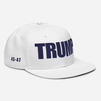 Image 3 of Trump 45-47 USA Flag White - Snapback Hat