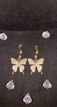 Image 4 of Butterfly Drop Earrings 