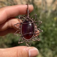 Image 1 of Red Garnet Sun/Flower Pendant 🌻❤️‍🔥
