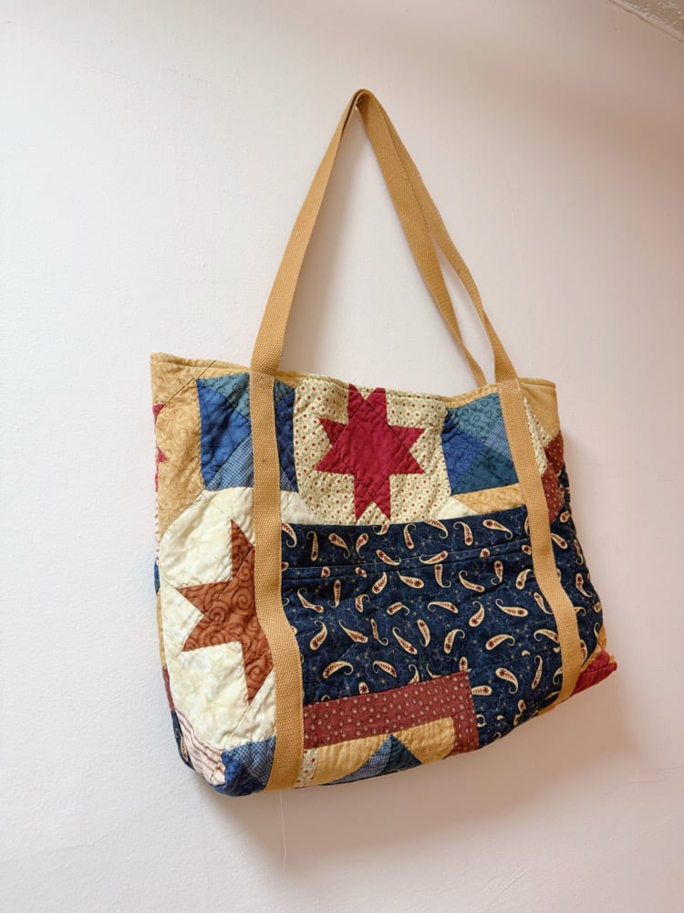 Image of Large Quilt Tote Bag — Sawtooth Stars