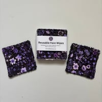 Image 2 of Dark Purple Bloom Reusable Makeup Remover Pads (Pack of 4) – Eco Friendly Washable Face Wipes