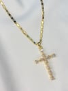 Goddess Tennis Diamond Cross Necklace 