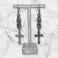 Image 1 of Crucifix statement earrings 