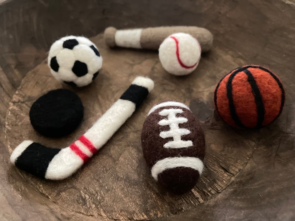 Image of Felted Sports cuddle props 