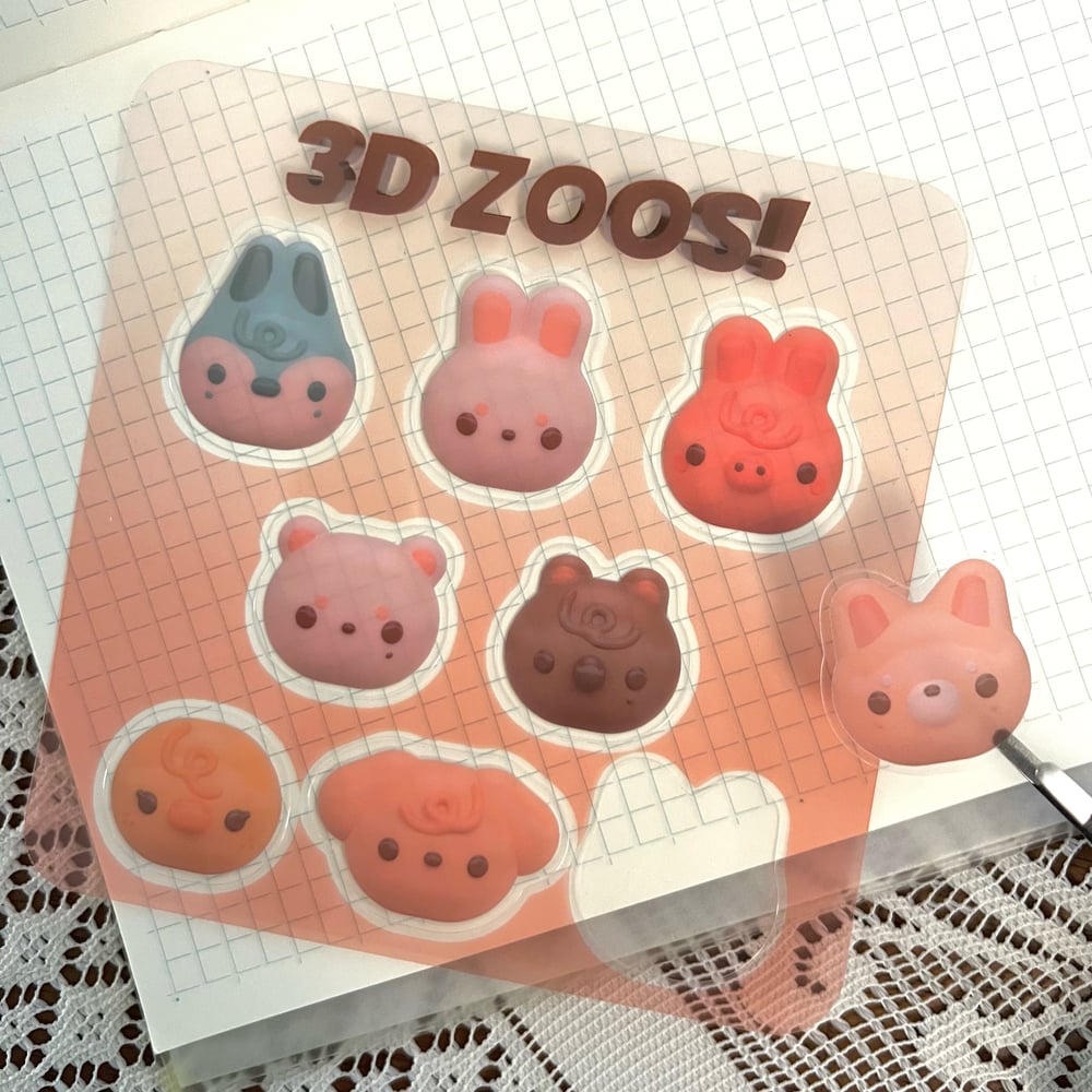 Image of 3Dzoo sticker sheet