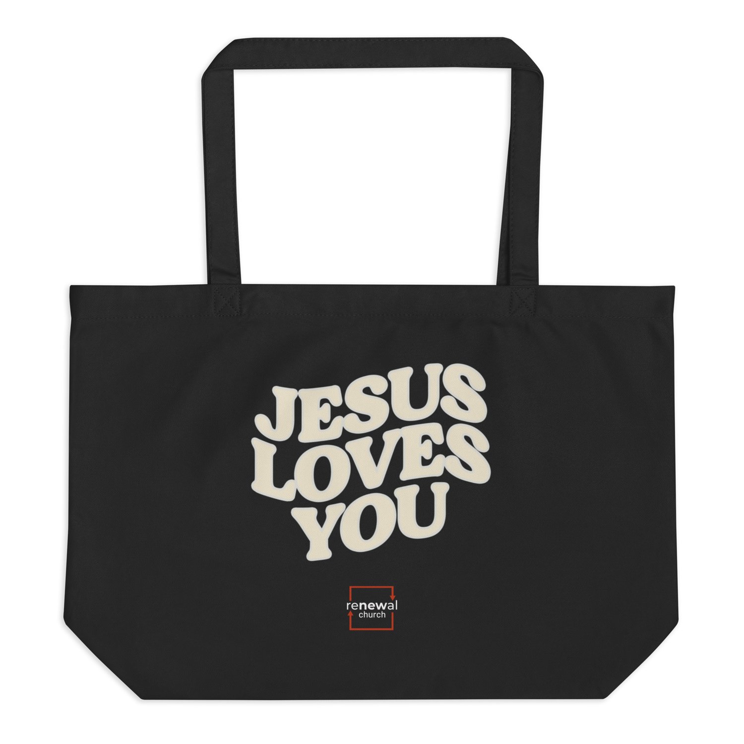 Image of Jesus Loves You Large organic tote bag