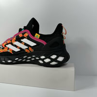 Image 10 of ADIDAS WEB BOOST DAY OF THE DEAD MENS RUNNING SHOES SIZE 9.5 PRIMEKNIT MONARCH BUTTERFLIES BLACK WHI