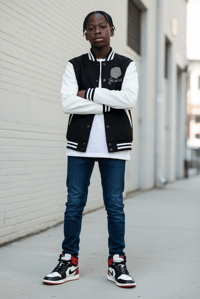 Image 5 of Get Use 2 It Varsity Baseball Jacket (Black)