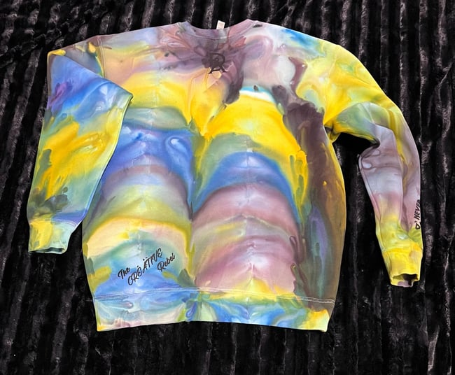 ICED DYED GRAVITY HEAVYWEIGHT SWEATSHIRT (Sapphire/Chartruese/Timberwolfe) 