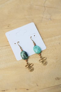 Image 4 of African Turquoise Framed Earrings