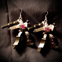 Image 2 of Optimus & Megatron UPcycled toy earrings