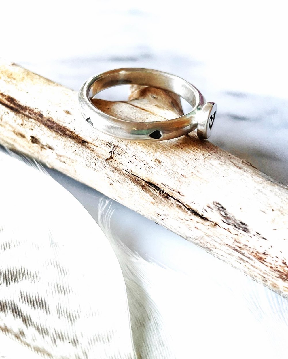 Handmade Sterling Silver Love Heart Stacking Ring 925