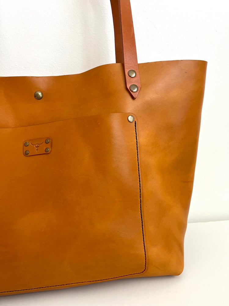 Image of (Reserved for Copeland) Tan Italian Vachetta Carry-All Tote