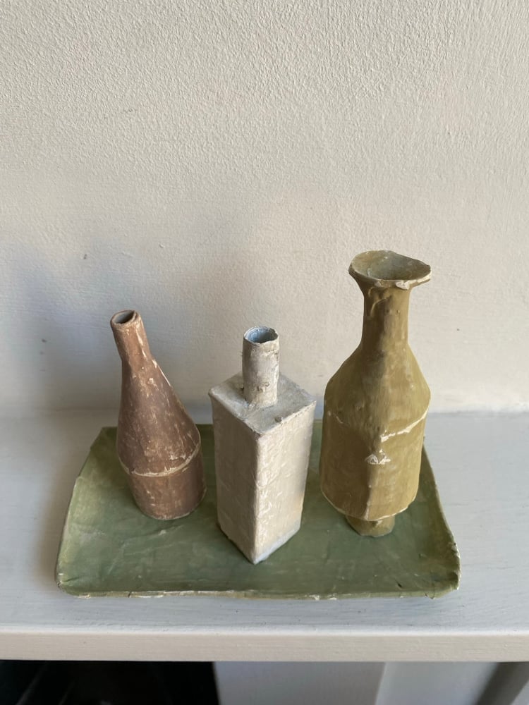 3 Vessels on a long green tray Image 5